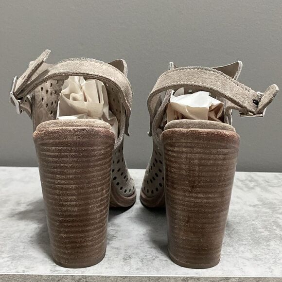 Rag & Bone Wyatt Taupe Perforated Open Toe Booties Size 39 US 9 - Picture 8 of 16